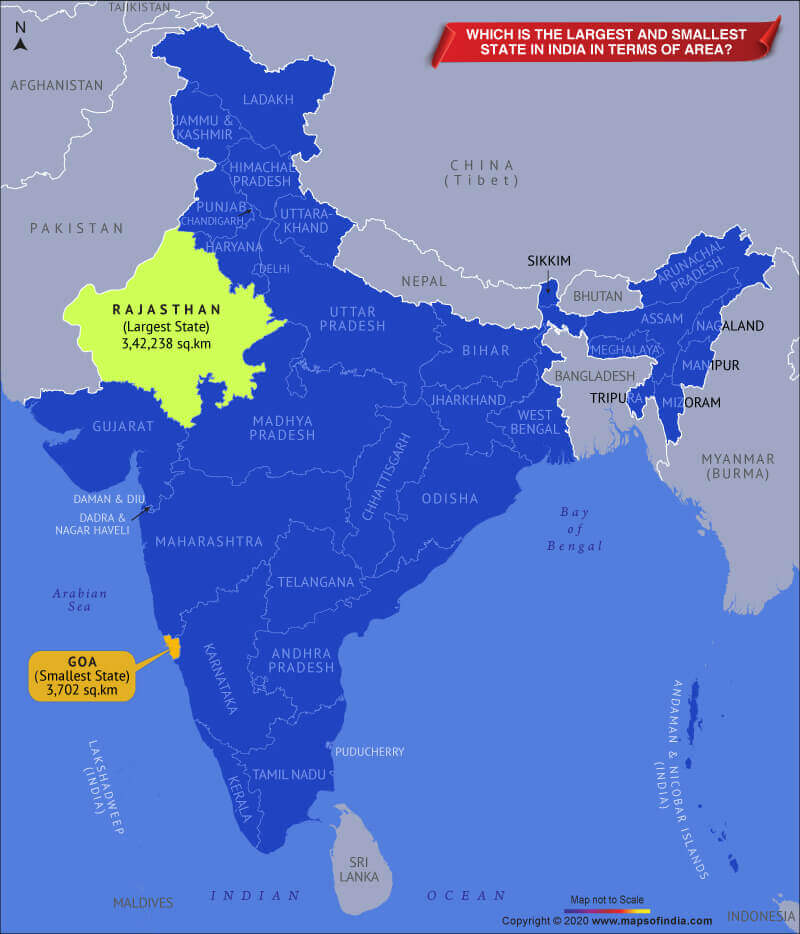 Largest State In India Population And Area Wise List