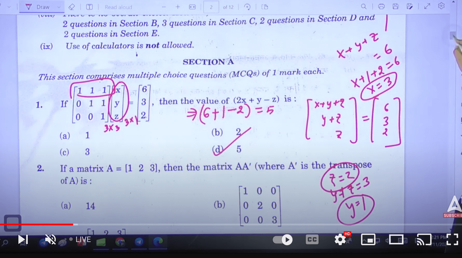 CBSE Class 12 Maths Answer Key 2023, Question Paper Solutions_3.1