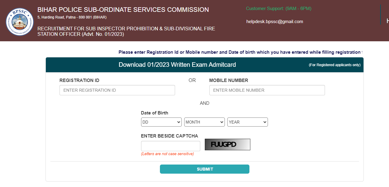 Bihar Police SI and SDFSO Admit Card 2023 Out, Download Link_3.1