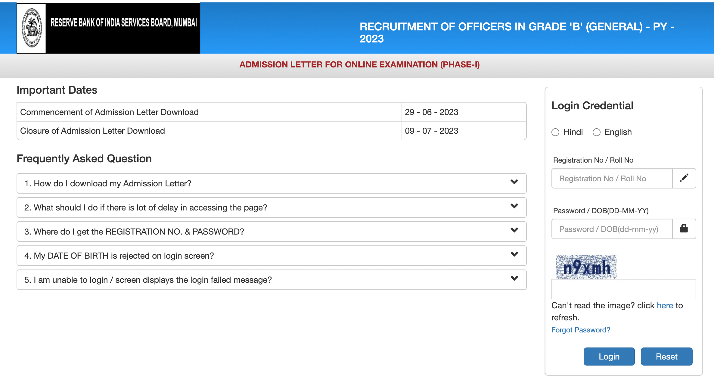 RBI Grade B Admit Card 2023, Phase 2 Call Letter Link