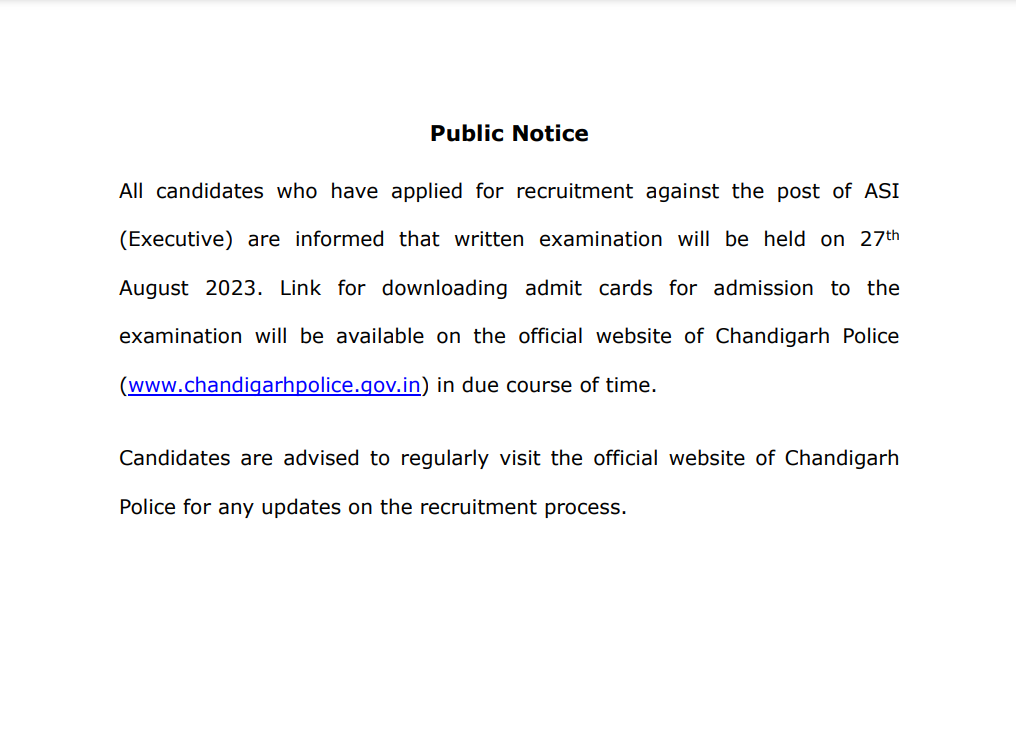 Chandigarh Police ASI Exam Date and Result (Out) for 44 Posts_3.1