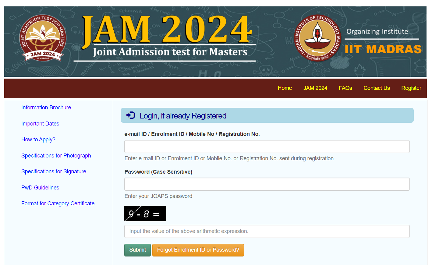IIT JAM 2024 Registration @jam.iitm.ac.in, Online Application Link_5.1