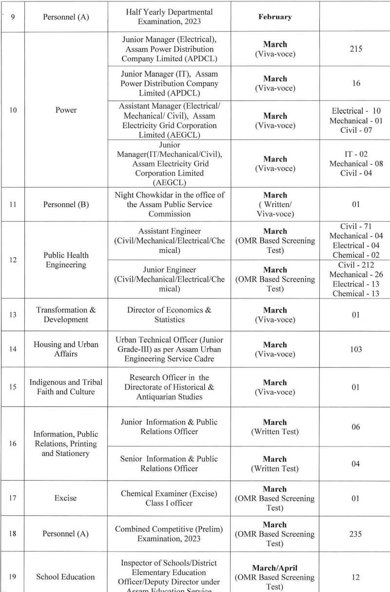 Assam PSC Exam Calendar 2024 Out, Annual Exam Schedule PDF_4.1