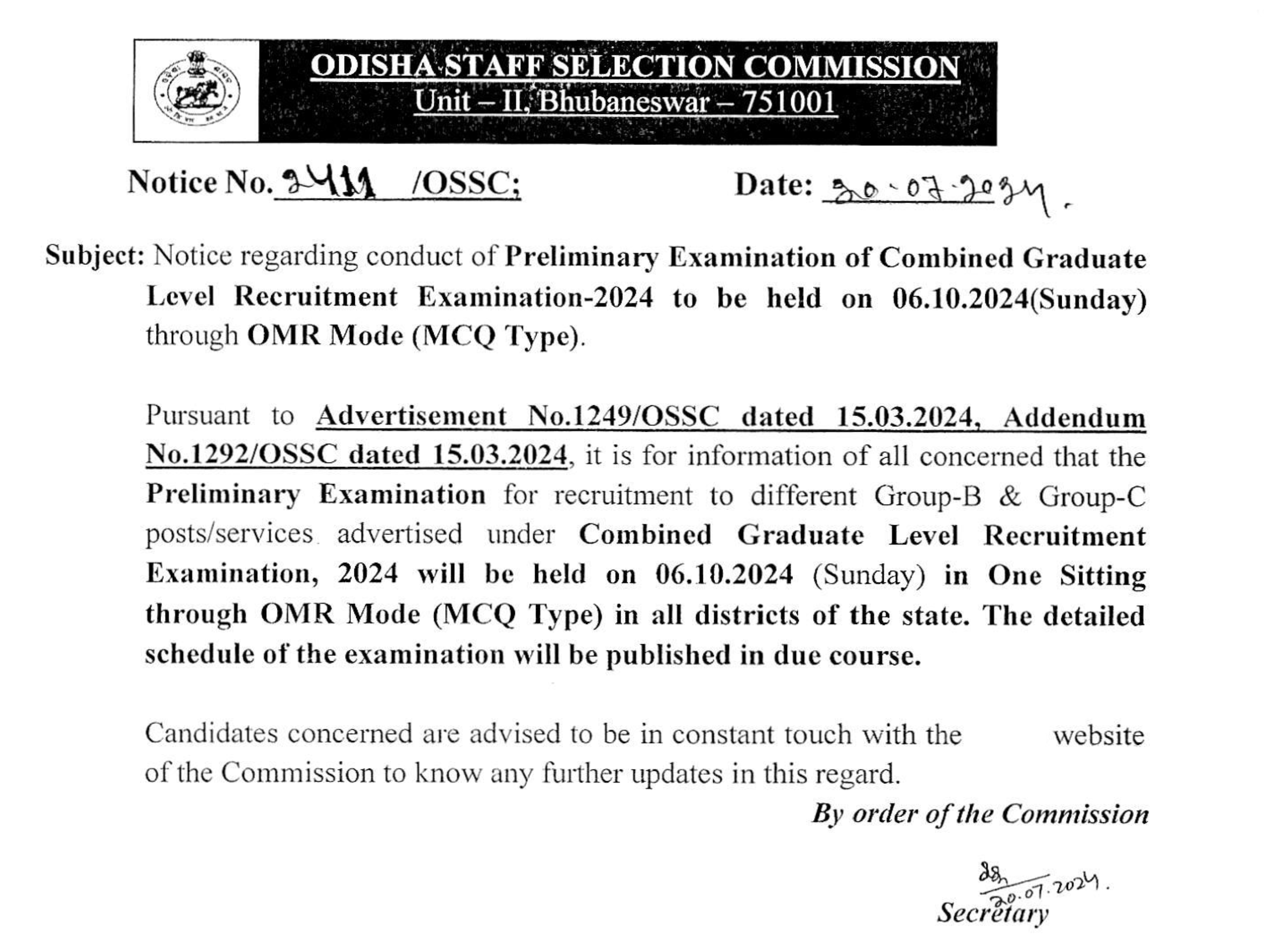 OSSC CGL 2024 Exam Date Out for 586 Vacancies, Check Exam Schedule_3.1