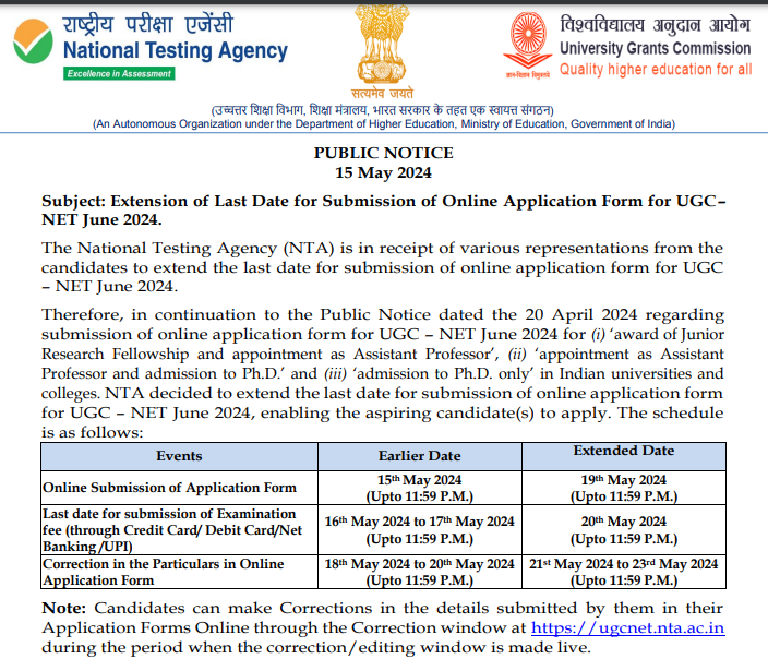 UGC NET Application Form 2024, Last Date Extended till 19 May_3.1