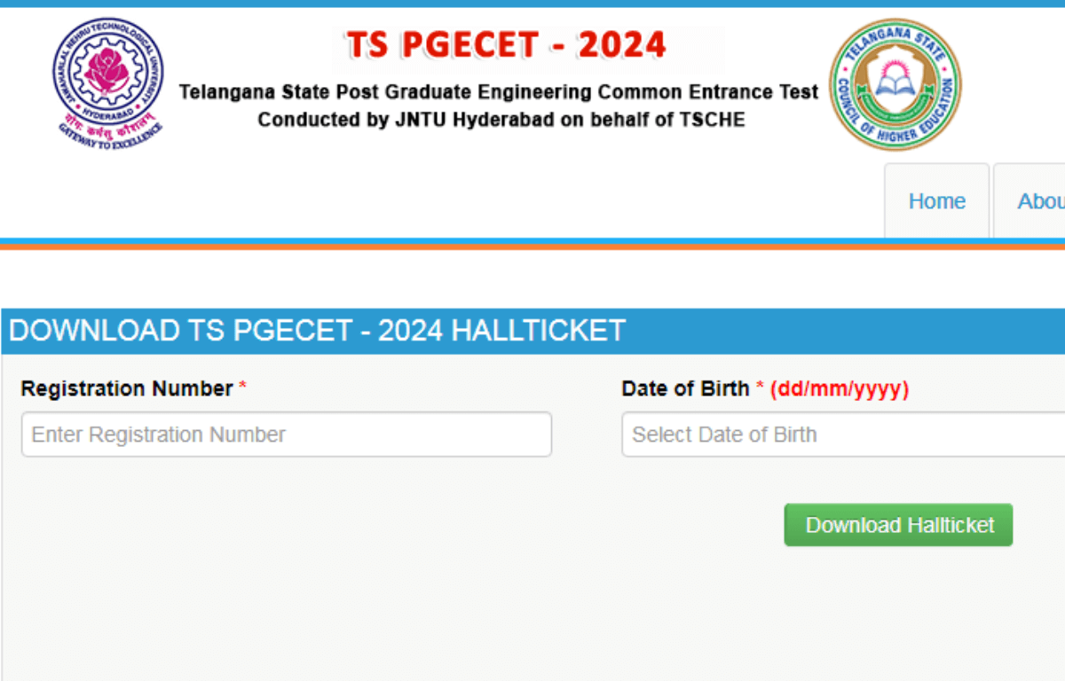 TS PGECET Hall Ticket 2024