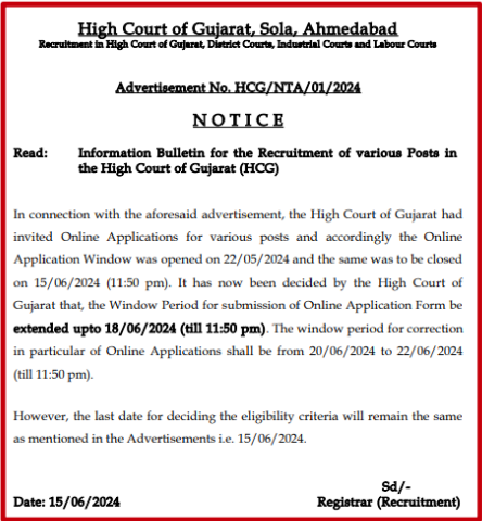 Gujarat High Court Recruitment 2024 for 1318 Posts, Last Date 15 June_3.1