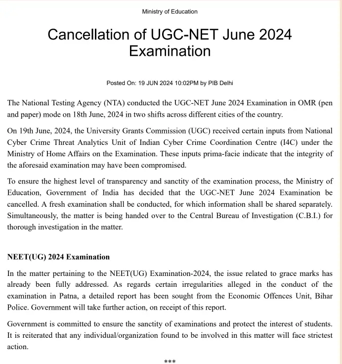 UGC NET Exam 2024 Cancelled Due to Exam Integrity, What's Next?_3.1