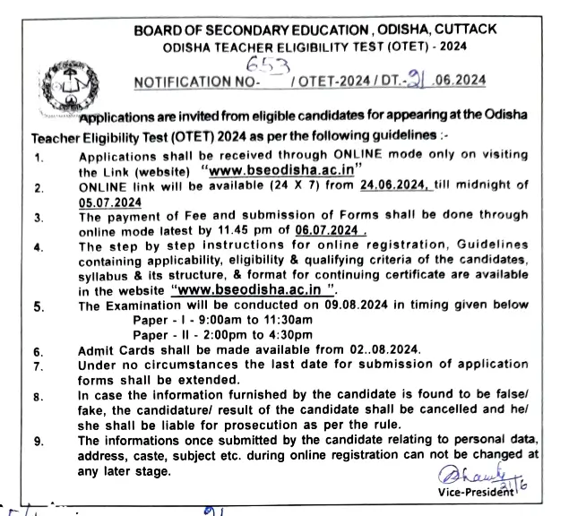 OTET Notification 2024 Out, Online Form Starts, Exam Date, Eligibility_3.1
