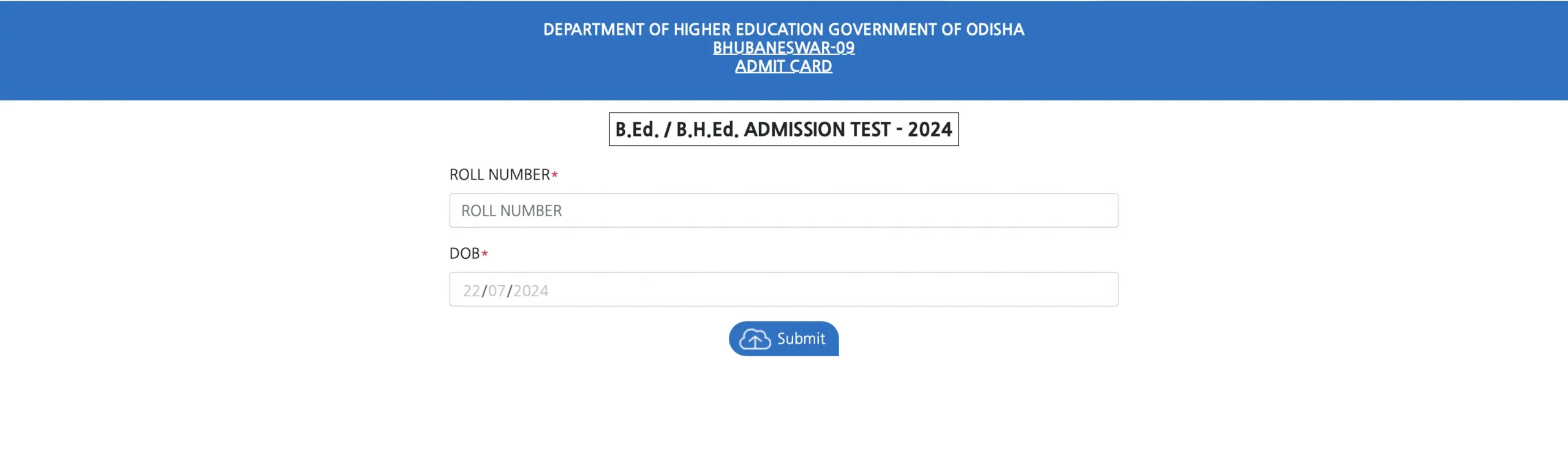 Odisha BEd Admit Card 2024
