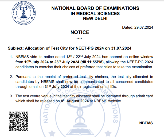 NEET PG Exam City Allotment 2024 to be Out on 31 July, Official Link_3.1