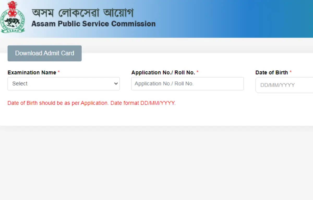 APSC AE Admit Card 2024