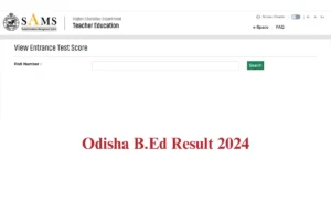 Odisha B.Ed Result 2024 Declared