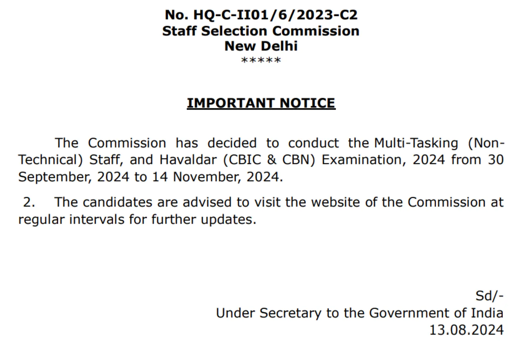 SSC MTS Admit Card 2024 Exam Date OUT Region wise Download Link 