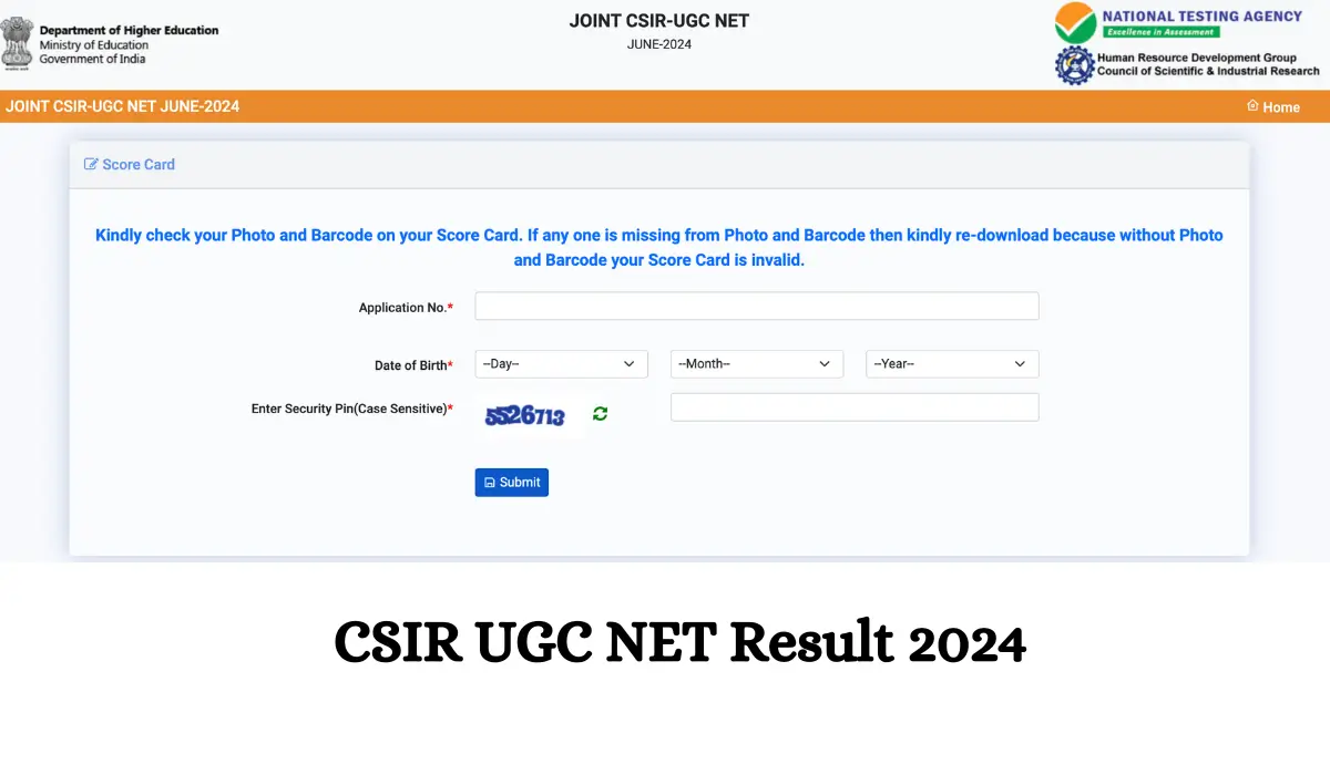 CSIR UGC NET Result 2024