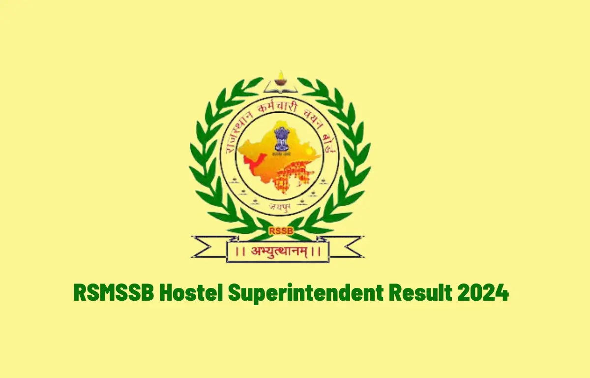 RSMSSB Hostel Superintendent Result 2024