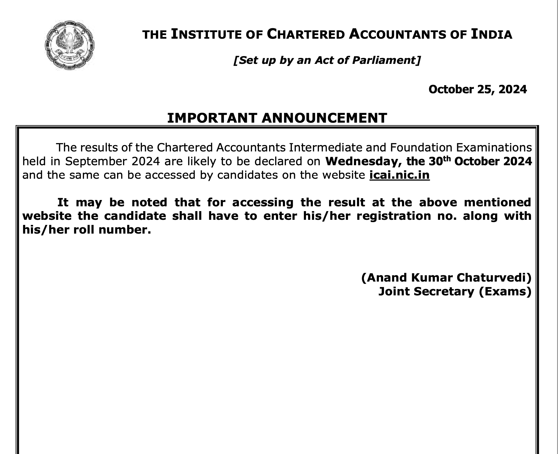 CA Inter Result September 2024, Expected on 30 October_3.1