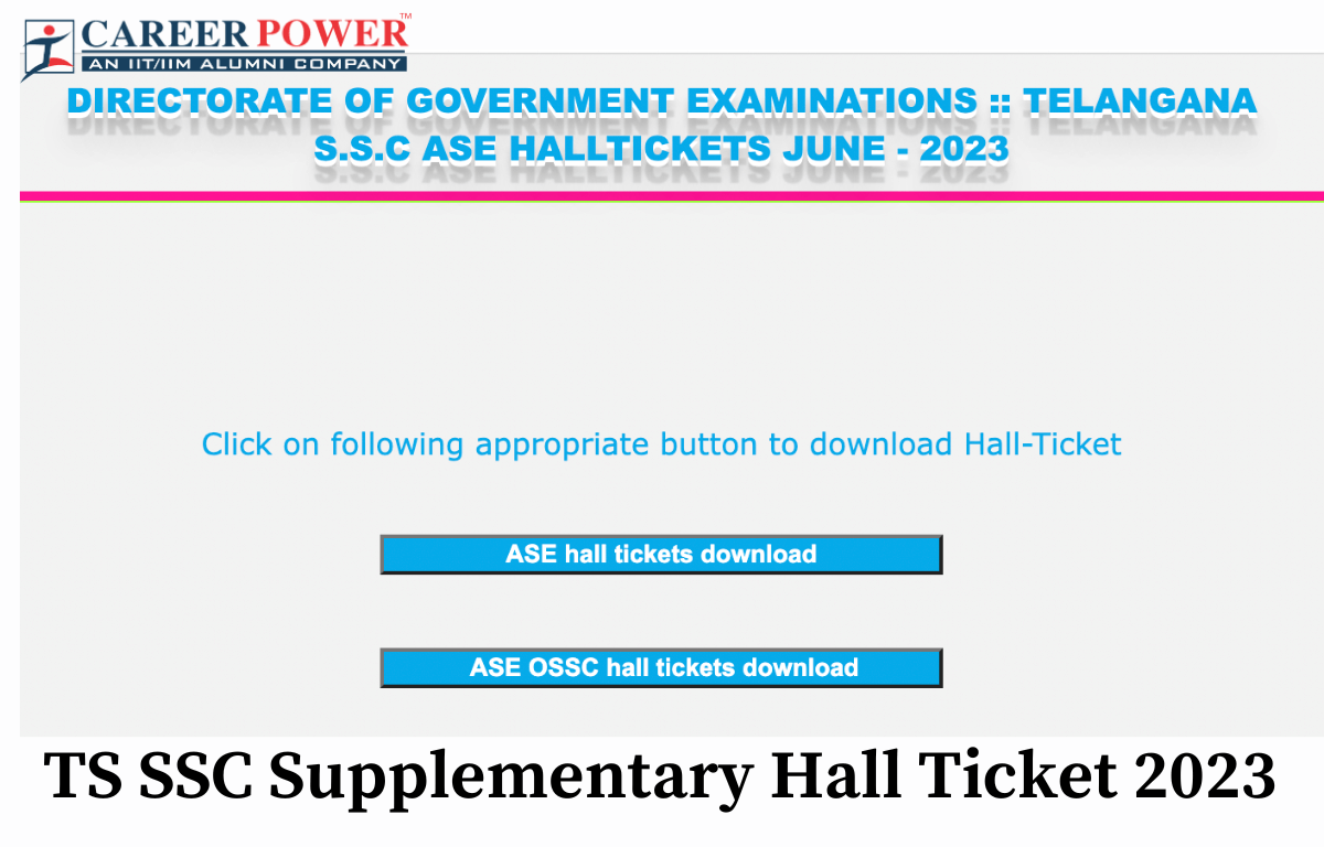 TS SSC Supplementary Hall Ticket 2023