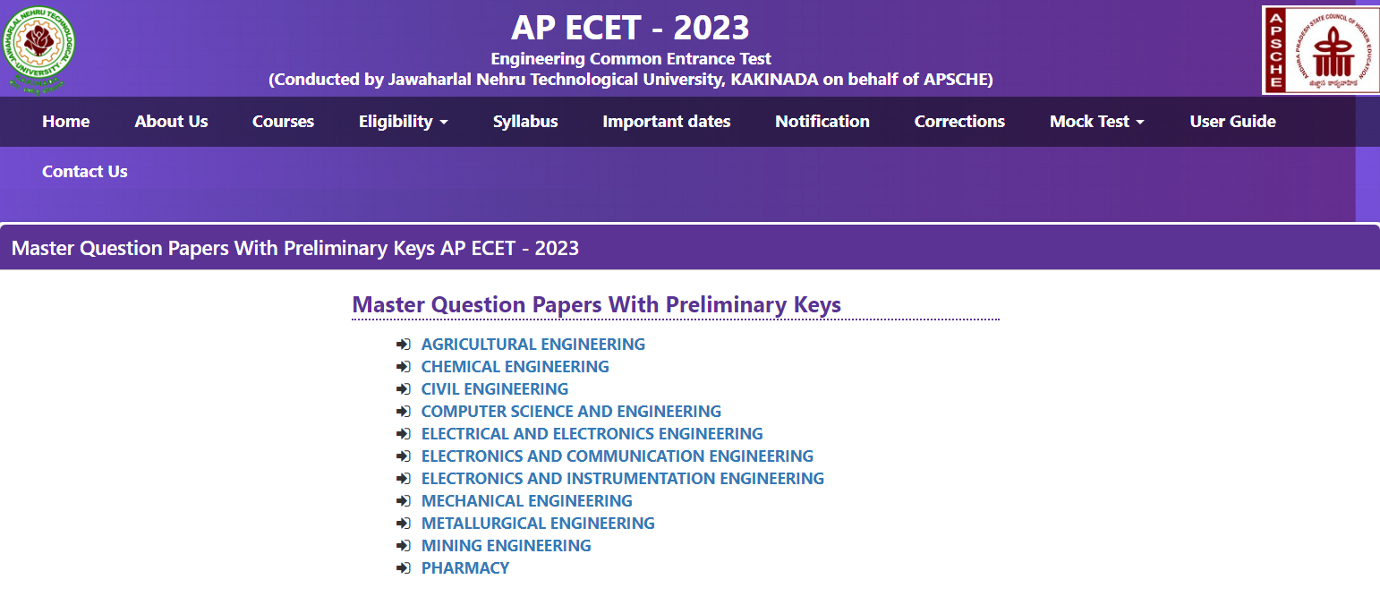 AP ECET Answer Key 2023 Out, ECET Response Sheet Link_4.1