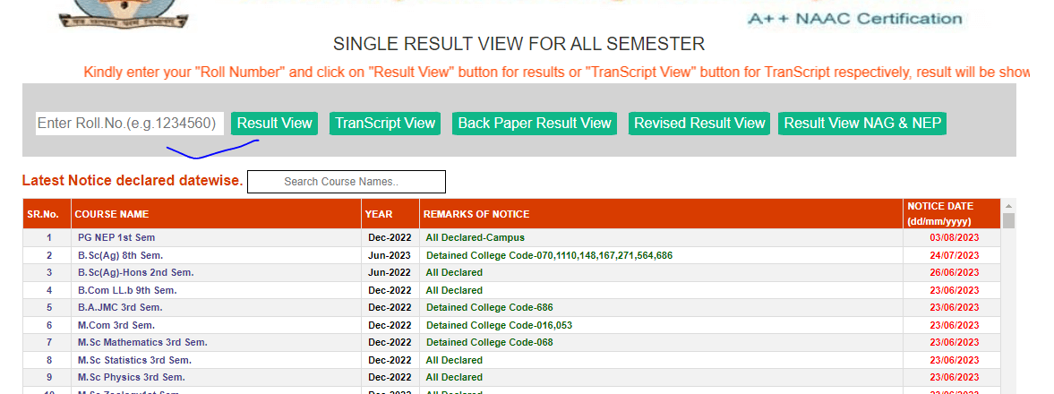 CCSU 2023 Result Available, CCS Link University Result_60.1