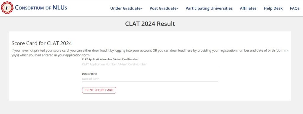 CLAT Result 2024 Link