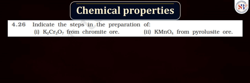 KMnO4 and K2Cr2O7 - Preparation, Physical and Chemical Properties_22.1