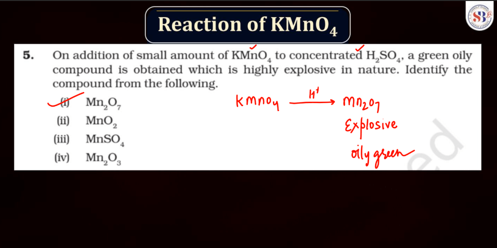 KMnO4 and K2Cr2O7 - Preparation, Physical and Chemical Properties_13.1