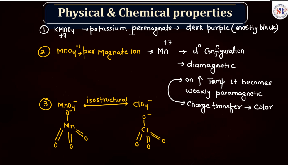 KMnO4 and K2Cr2O7 - Preparation, Physical and Chemical Properties_5.1