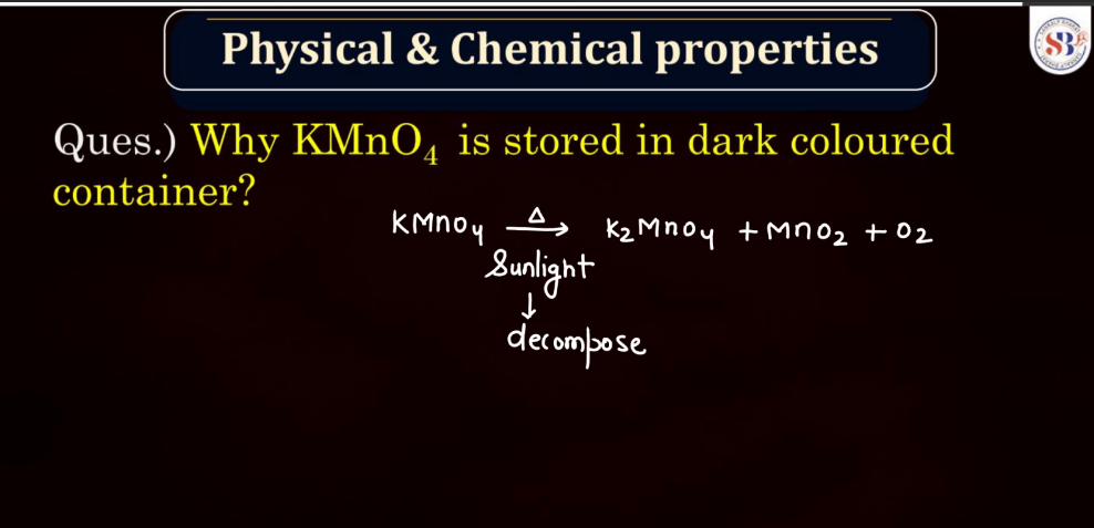 KMnO4 and K2Cr2O7 - Preparation, Physical and Chemical Properties_8.1