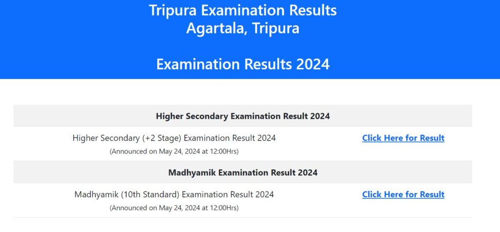 Tripura Madhyamik Result 2024 Out, TBSE Class 10 Result Link Active_3.1