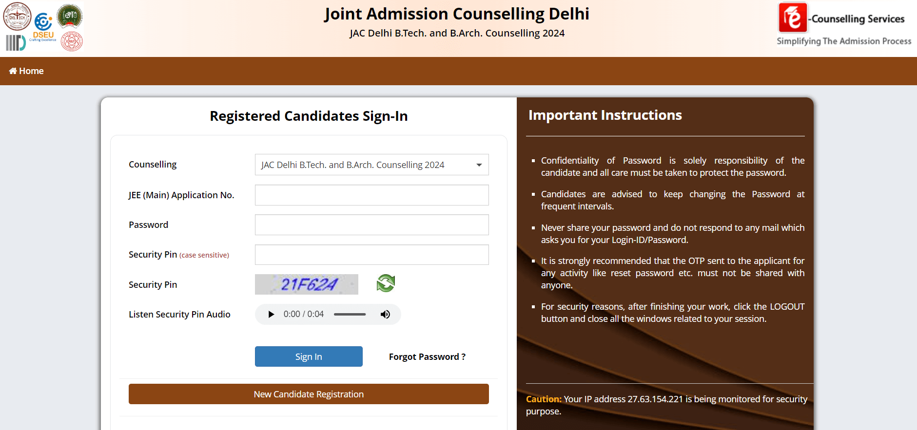 JAC Delhi Counselling 2024, Round 1 Seat Allotment Result (June 27) at jacdelhi.admissions.nic.in_3.1