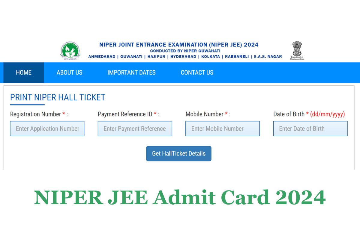 NIPER JEE Admit Card 2024
