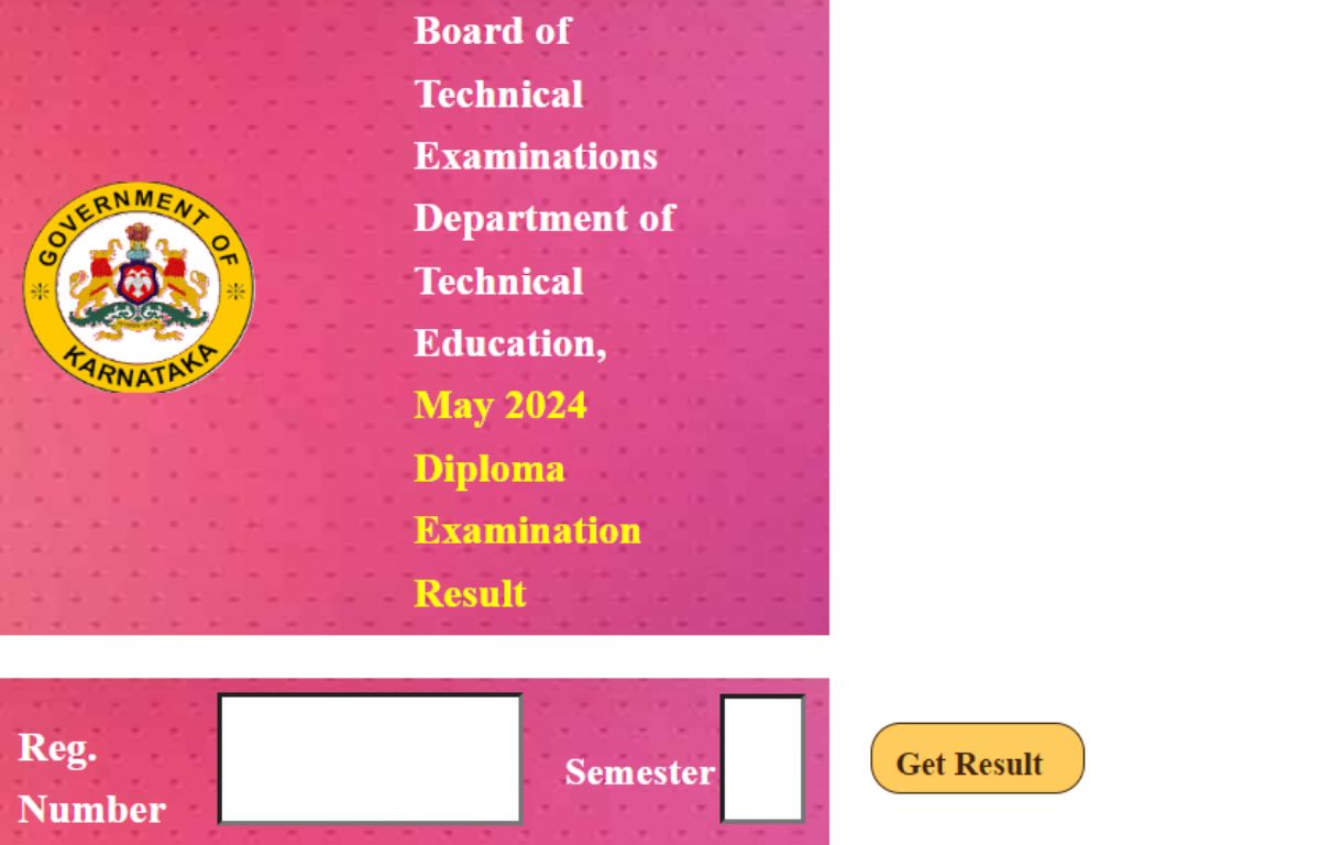 DTE Karnataka Diploma Result 2024