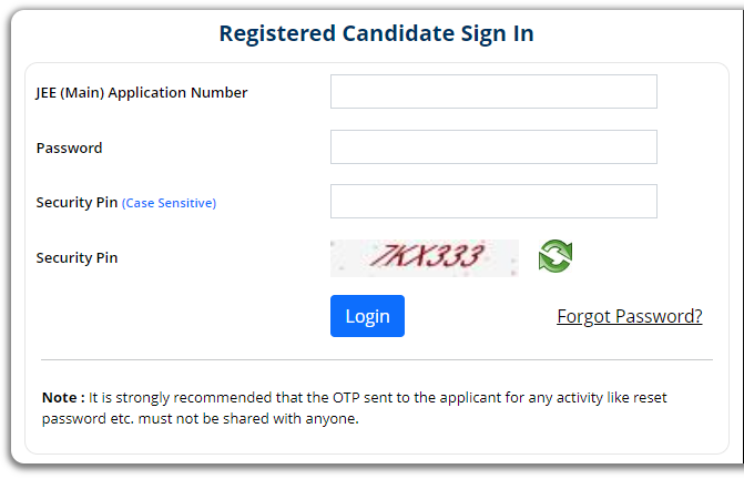 JoSAA Counselling Result Login