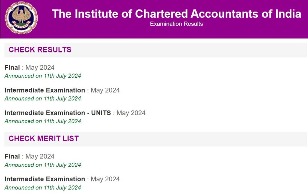 ICAI CA May Result 2024