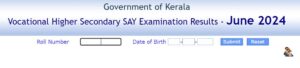 VHSE Kerala Plus 2 SAY Exam Result 2024
