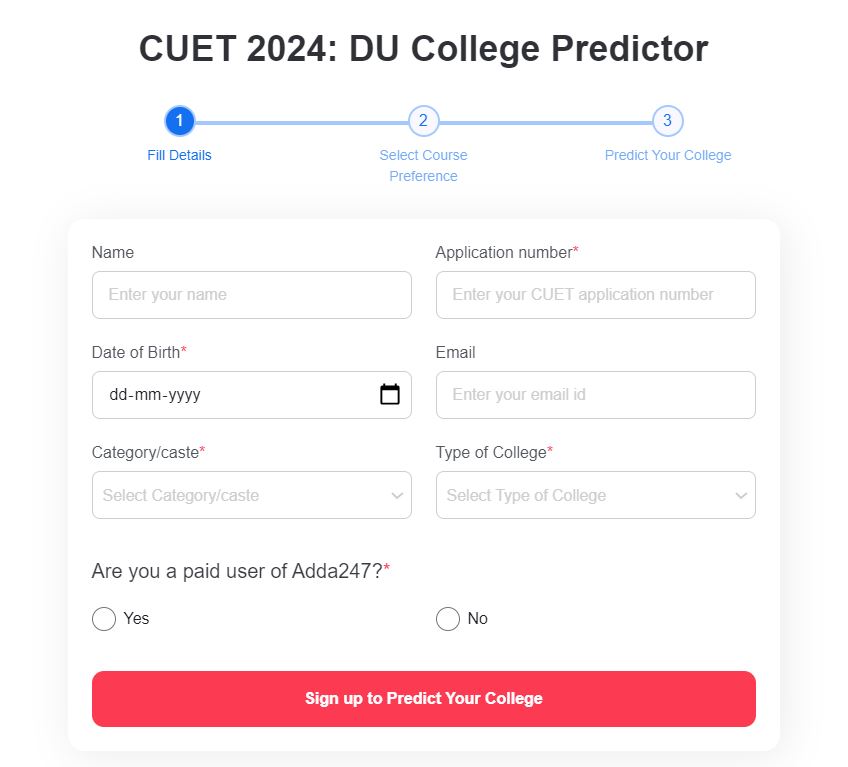 CUET DU College Predictor 2024