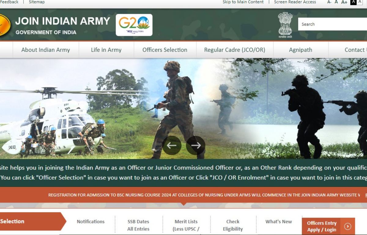 Indian Army BSc Nursing 2024