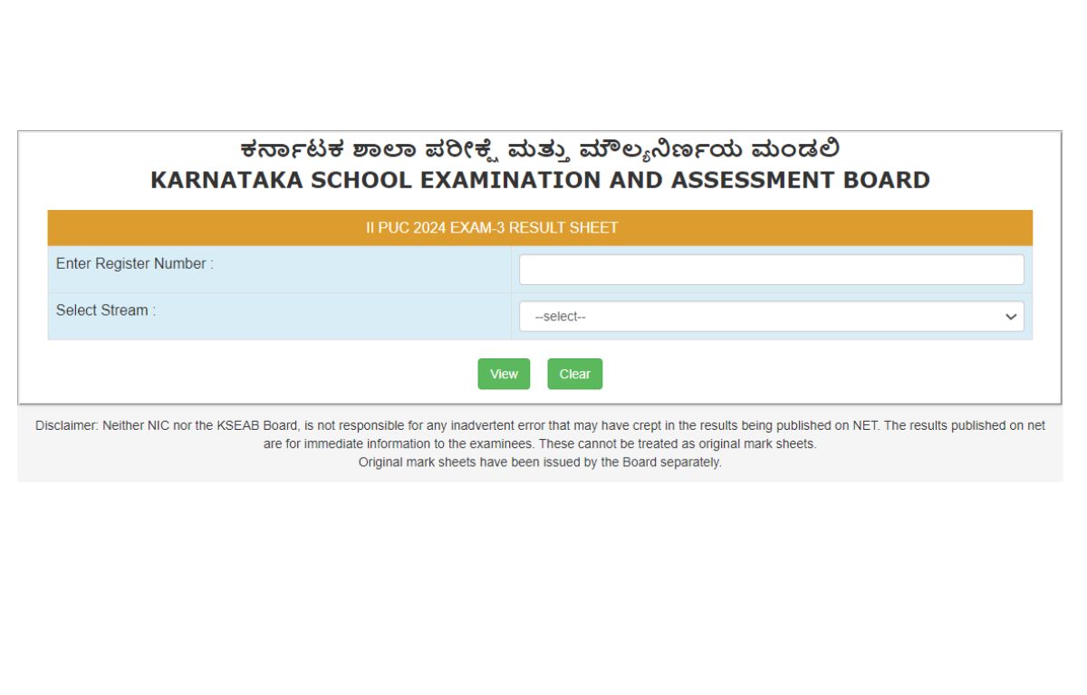 Karnataka 2nd PUC Exam 3 Result 2024