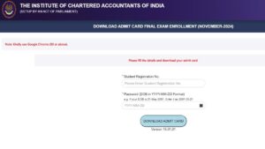 CA Final Admit Card Nov 2024